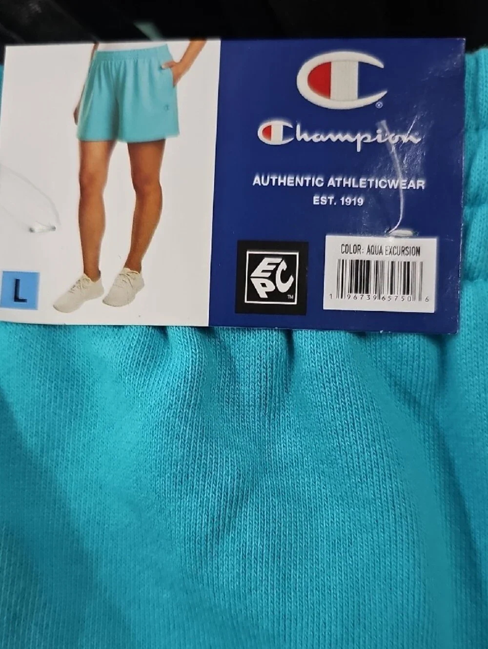 Champion Bright Turquoise Athletic Tee and Shorts Set Size Large